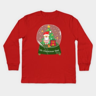 OH Christmas Tree Santa Claus Snowglobe Kids Long Sleeve T-Shirt